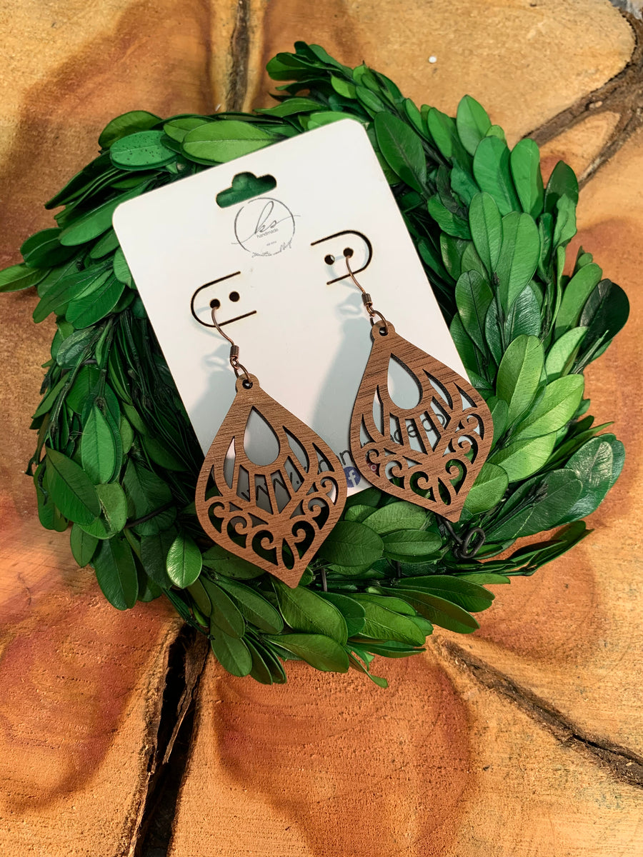Handmade Celtic Laser Cut wood earrings - Dual Layer